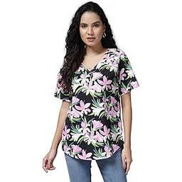 zelena Maternity Feeding Top with Zip for Women | 100% Cotton Pre & Post Pregnancy Printed Top for Pregnant Woman | Nursing Top for Easy Breastfeeding for Mothers-picture-56