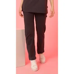 Zelena Solid High Waisted Maternity Postpartum Trouser With Pockets - Dark Grey image 4