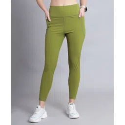 Zelena Solid High Waisted Postpartum Leggings - Olive Green-picture-18
