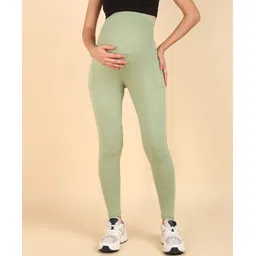 Zelena Solid Ultrastretch Maternity Leggings  -  Green-picture-16