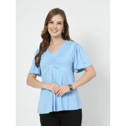 Zelena Viscose Elastane Maternity Top -Ice Blue-image-0