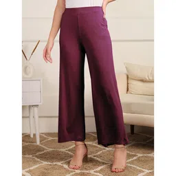 Zelena Viscose Extra Stretchable Solid Maternity Trouser - Burgundy-image-21