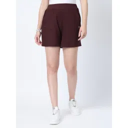 Zelena Viscose Lycra Maternity Shorts - Dark Chocolate-image-23