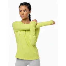 Zelocity by Zivame Brand Logo Detail Knitted Paneled T-shirt-picture-21