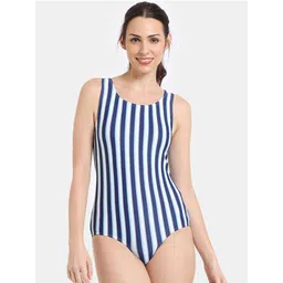Zelocity by Zivame Women Striped Round Neck Bodysuit-picture-26