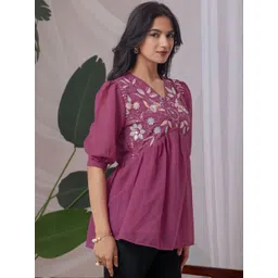 ZELZIS Women Floral Embroidered Top-picture-31