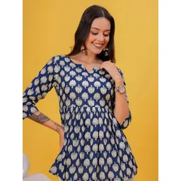 Zenava by Myntra Ethnic Motifs Print Twisted Cotton Top-image-38