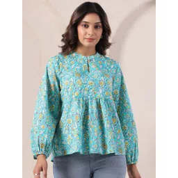 Zenava by Myntra Floral Print Cotton Empire Top-image-33