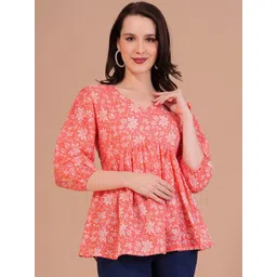 Zenava by Myntra Floral Print Cotton Top-image-32