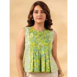 Zenava by Myntra Floral Print Cotton Top-image-1