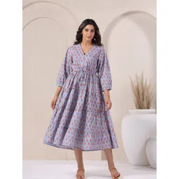 Zenava by Myntra Print Fit & Flare Maxi Dress-image-12