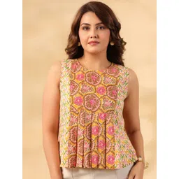 Zenava by Myntra Women Ethnic Motifs Print Pure Cotton Top-image-41