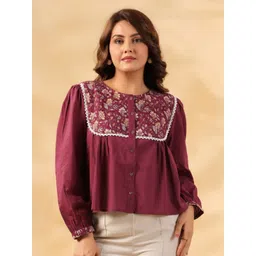 Zenava by Myntra Women Floral Embroidered Cotton Top-picture-40