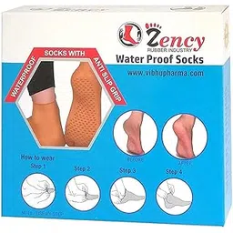 Zency Rubber Industry Brown M Size Waterproof Socks For Heel Care-picture-32