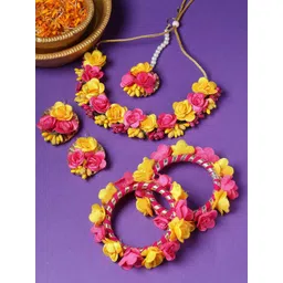 ZENEME Beaded Gota Patti Haldi & Mehendi Jewelry Set-picture-39