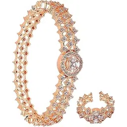 zeneme Bracelet American Diamond Studded Artistically Designed Celebrity Inspired American Diamond Bracelet Jewellery For Girl and Women-picture-32