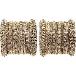 zeneme Fashion Jewellery Traditional Gold Plated Bracelet Bangles Set for Girls and Women-picture-17