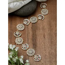 Zeneme Gold Plated Kundan Studded Matha Patti-picture-35