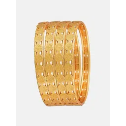 Zeneme Gold Plated Temple Coin Detailed Bangles for Women Set of 2-picture-37