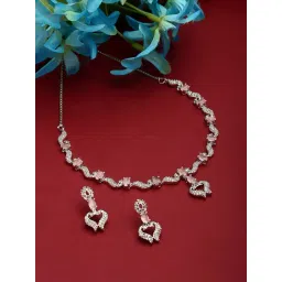 Zeneme Rhodium Plated AD Studded Jewellery Set-picture-24