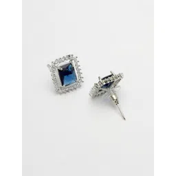 ZENEME Rhodium Plated AD Studded Jewellery Set image 3