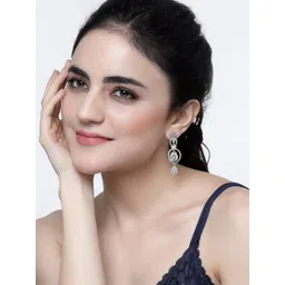 ZENEME Rhodium-Plated Drop Earrings-picture-29