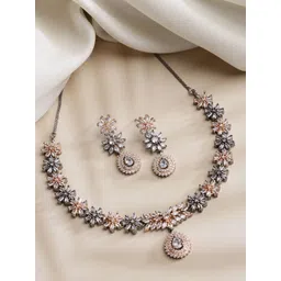 ZENEME Rose Gold-plated CZ -Studded Jewellery Set-picture-15