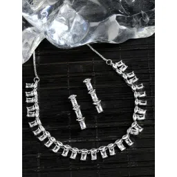 Zeneme Silver Plated AD Studded Jewellery Set-picture-45