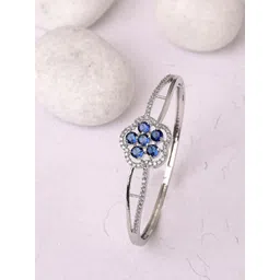 ZENEME Women Brass American Diamond Rhodium-Plated Bangle-Style Bracelet-picture-12