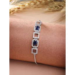 ZENEME Women Brass American Diamond Rhodium-Plated Wraparound Bracelet-picture-37