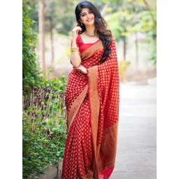 Zenophily Ethnic Motifs Zari Pure Silk Kanjeevaram Saree-picture-21