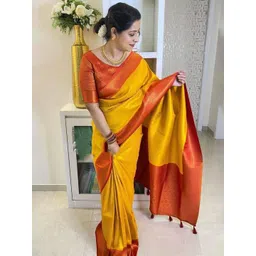 Zenophily Woven Design Zari Pure Silk Kanjeevaram Saree-picture-23