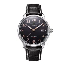 ZEPPELIN Men Black Embellished Dial & Black Leather Straps Analogue Automatic Motion Powered Watch-picture-26