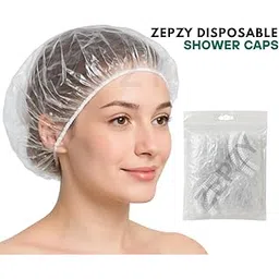 ZEPZY Shower Cap (Pack of 50) - Reusable Waterproof Shower Caps for Women and Men | Premium Quality Bath Cap For Hotel, Spa, Salon | Hair Protection and Home Bathroom Use-picture-46