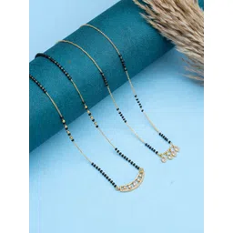 Zeraki Jewels Meher And Trisha Set Of 2 Stones Studded & Beaded Teardrop Mangalsutras-picture-30