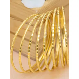 Zeraki Jewels Set Of 8 Textured Gold-Plated Bangles-picture-39