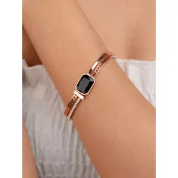 Zeraki Jewels Women Rose Gold-Plated Bangle-Style Bracelet image 2