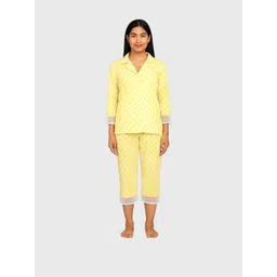 ZERJAMA Women Checked Night suit image 1