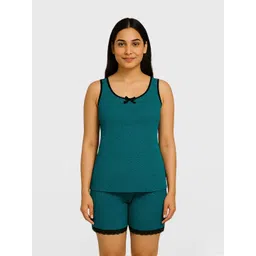 ZERJAMA Women Printed Cami & Shorts Night suit-picture-24