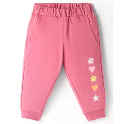 Zero Cotton Knit Full Length Legging With Floral & Heart Print - Pink-picture-27