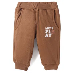 Zero Knit Full Length Text Printed Fleece & Woollen Bottom - Brown-picture-22
