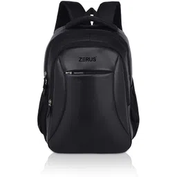 zerus Medium 30 L Laptop Backpack Pu Leather School Bag Black with 3 Compartment Bag for Men Women Boys & Girls-picture-14