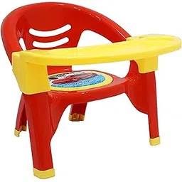 Zerya Small Baby Chair with Safety Tray and Soft Cushion with Baby Whistle Sound-Random Color (Red)-picture-13