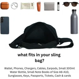 zesla Black Men & Women Sling Bag Small Crossbody image 4