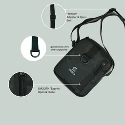 zesla Black Men & Women Sling Bag Small Crossbody image 2