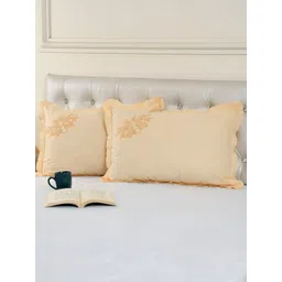 ZESTURE Beige 2 Pcs Rectangle Cushion Covers-picture-20