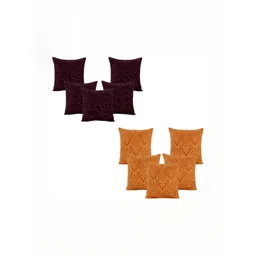 ZESTURE Brown 10 Pcs Velvet Square Cushion Covers-picture-27