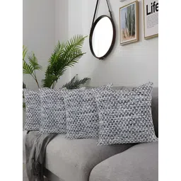 ZESTURE Grey 4 Pcs Abstract Square Cushion Covers-picture-24