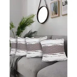 ZESTURE Grey 4 Pcs Abstract Square Cushion Covers-picture-21