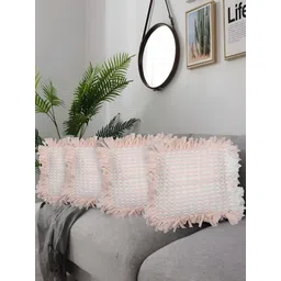 ZESTURE Pink 4 Pieces Abstract Square Cushion Covers-picture-10